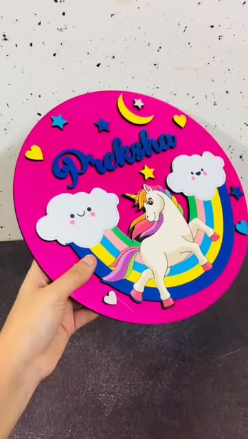 Unicorn Name Plaque — original Bow Fairy product photo
